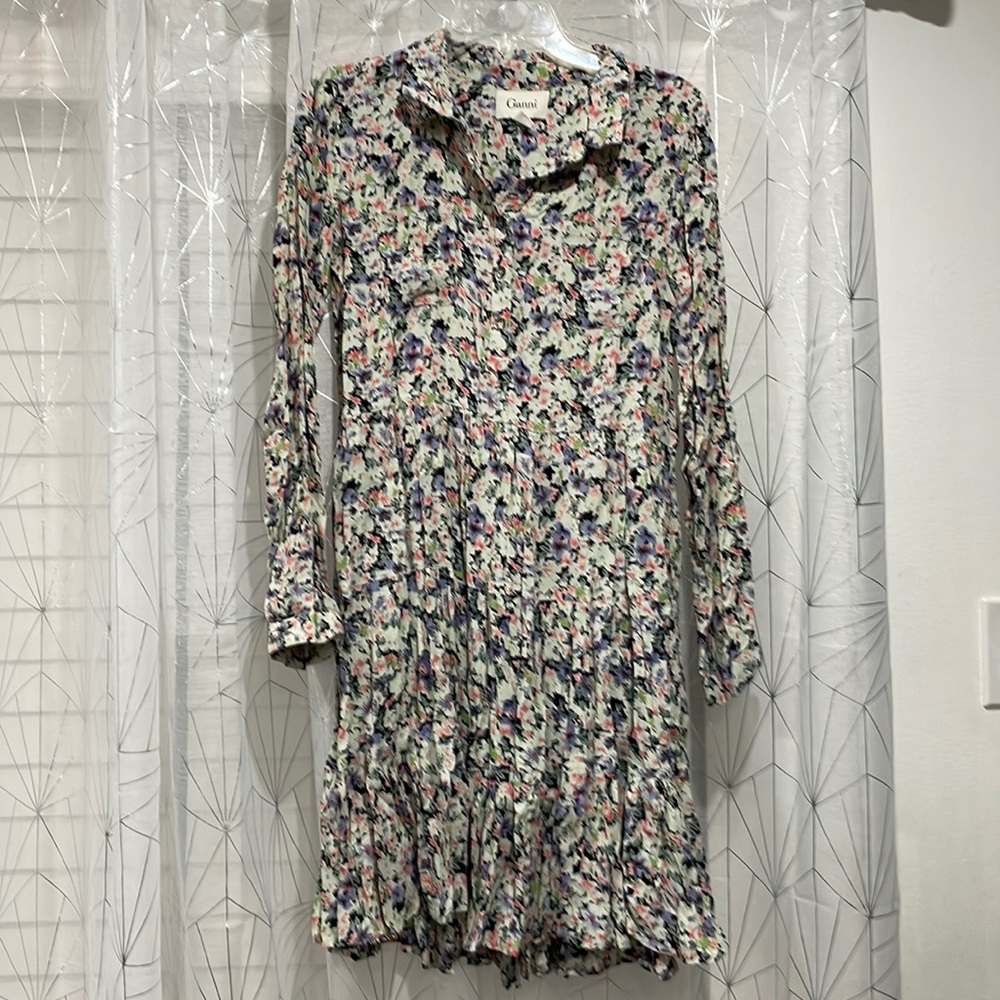 Ganni Floral Midi Dress - Multicolor